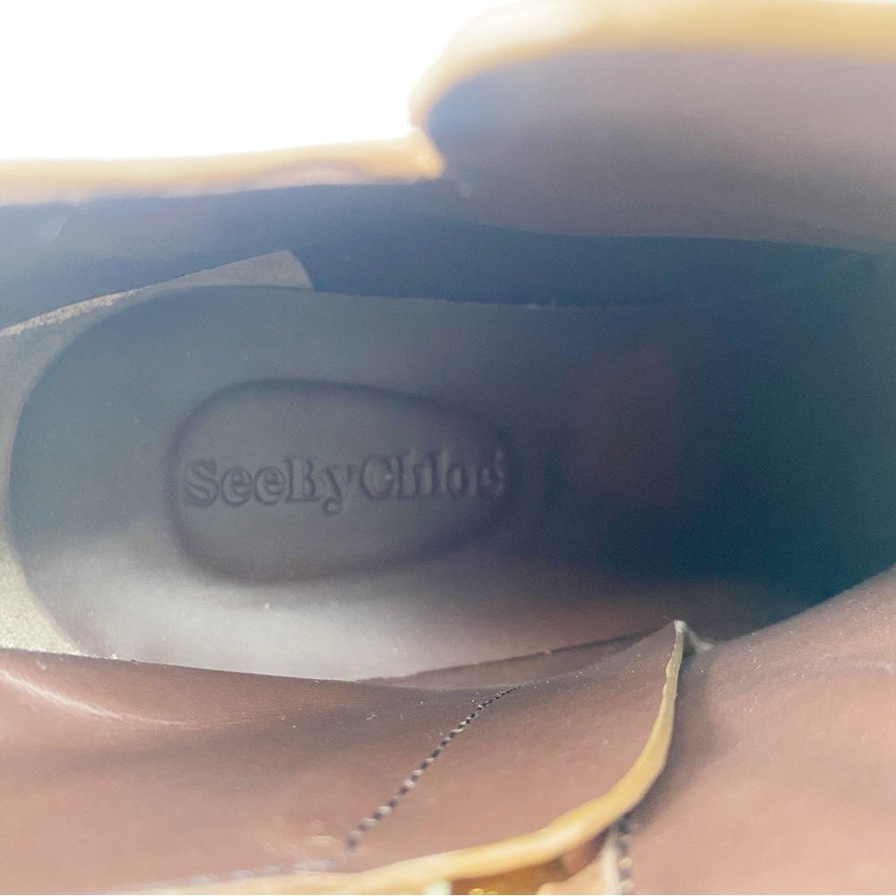 See by Chloe Louise Medium Calfskin Leather Tan Ankle Boots 39.5 / 9 - Picture 9 of 13